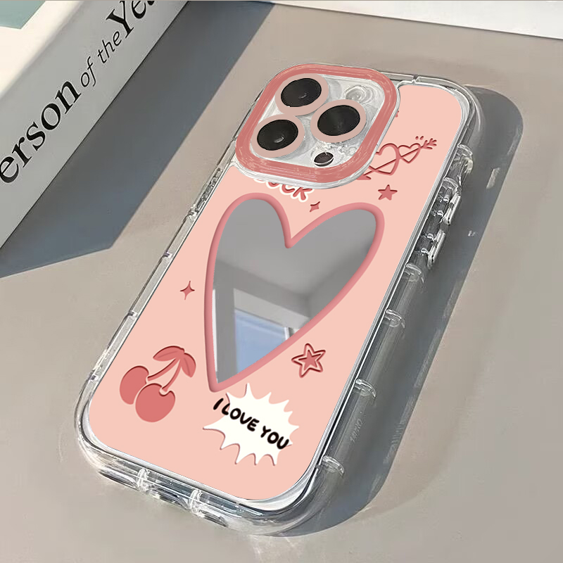 Phone Cases Cool Girl - Różowe Etui na Telefon z Lustrem
