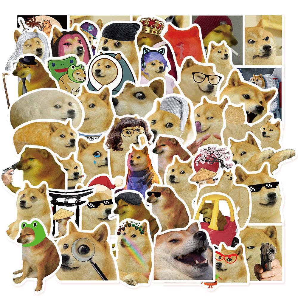 Phone Cases Kids - 50 szt. Śmieszne naklejki Doge MEME,