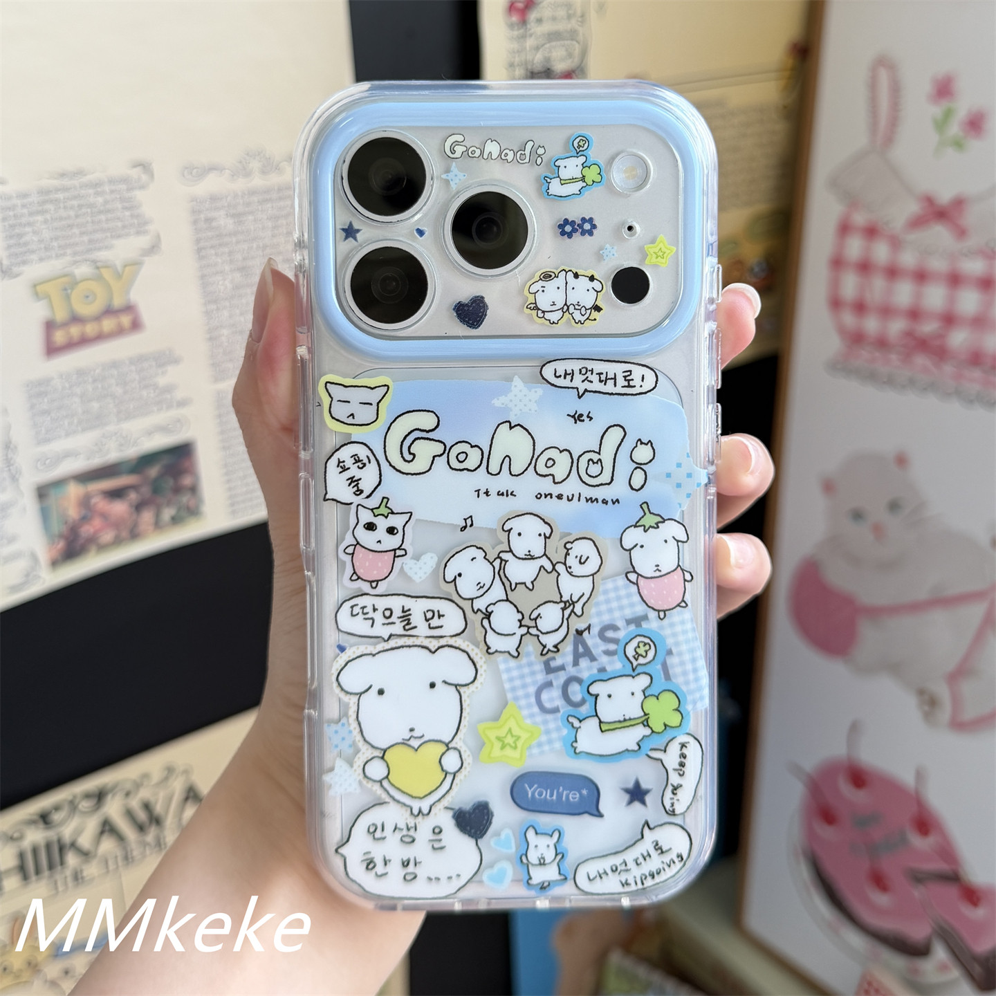Phone Cases Cool Girl - Koreański styl, duża głowa szczeniaka, linia