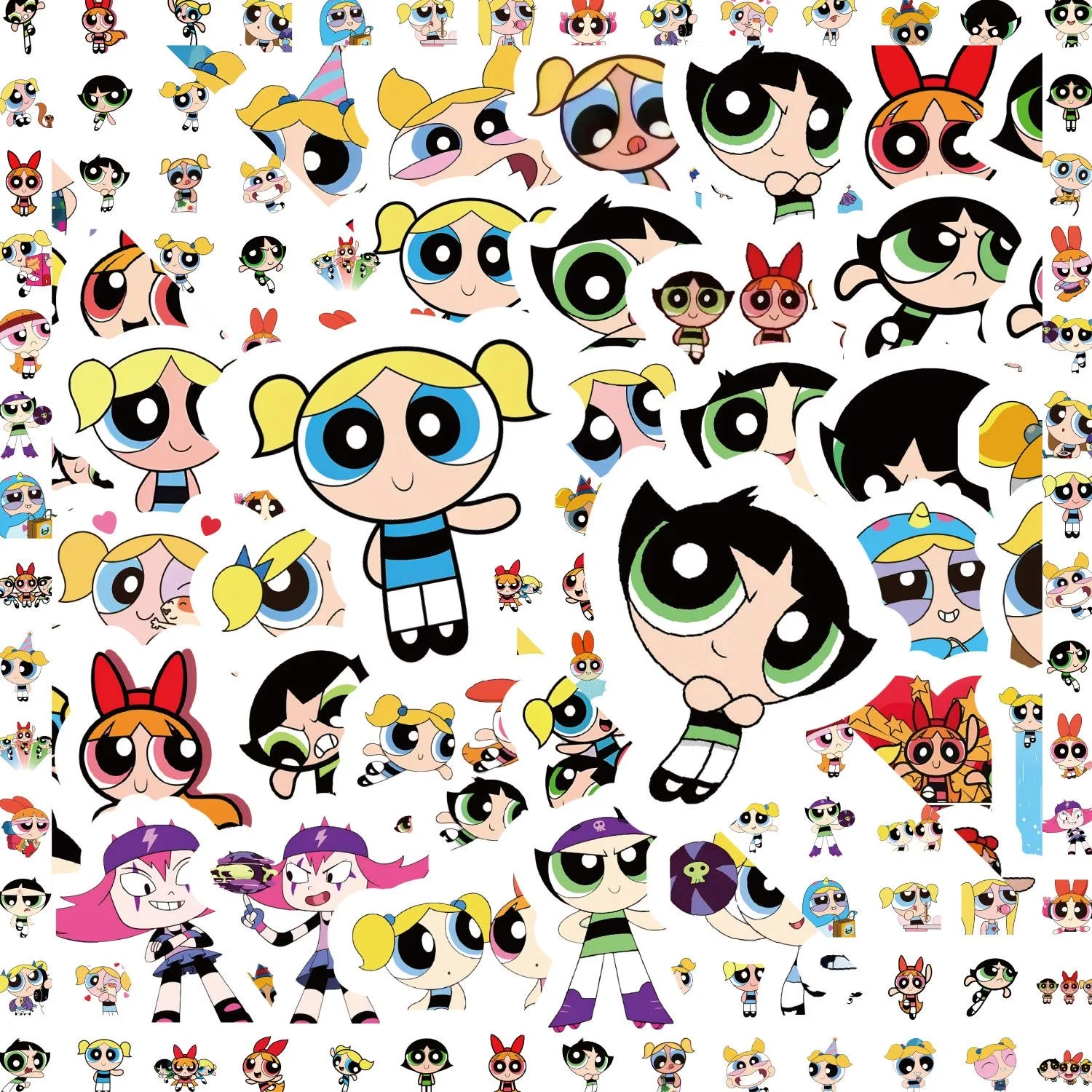 Phone Cases Kids - 100 szt. Naklejek Powerpuff Girls, wodoodporne
