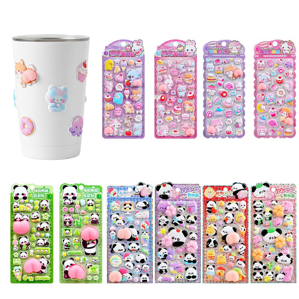 Phone Cases Kids - Urocza naklejka 3D z pandą, gumowa,