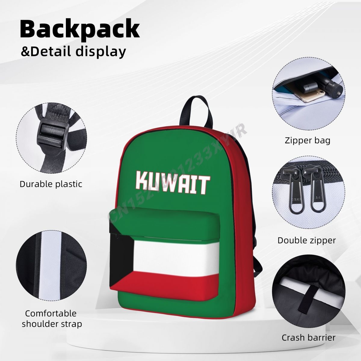 Plecak Unisex Flaga Kuwejtu Ku – Phone Cases Kuwait recenzja i cena
